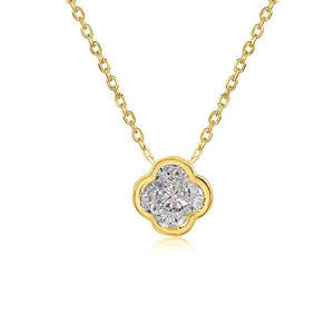 Rock & Divine Lucky Jewel Diamond Necklace in 18K Yellow Gold F VS2